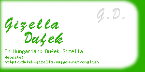 gizella dufek business card